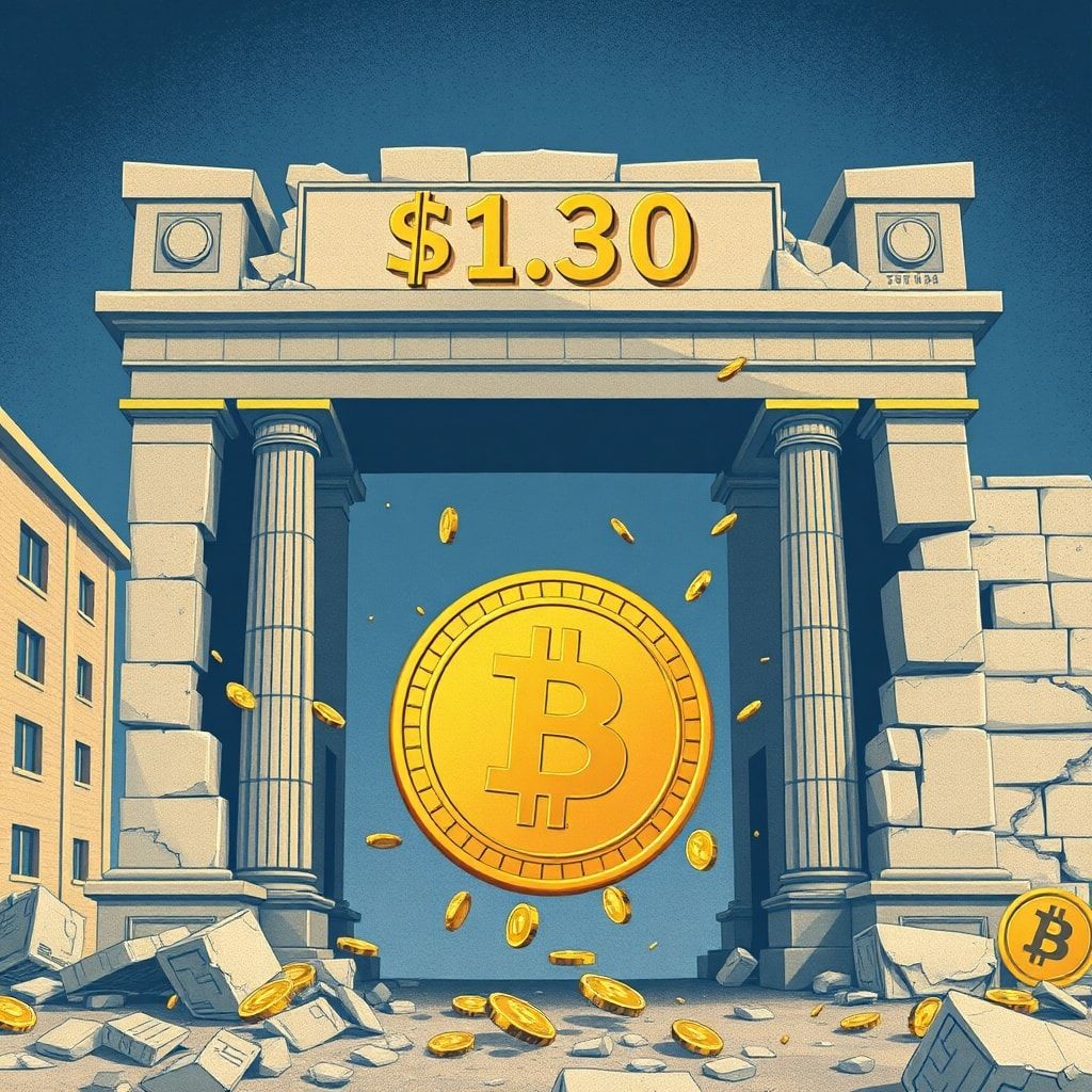 Bitcoin-Dominanz bedroht XRP-Stabilität: $1,30-Unterstützung bricht zusammen