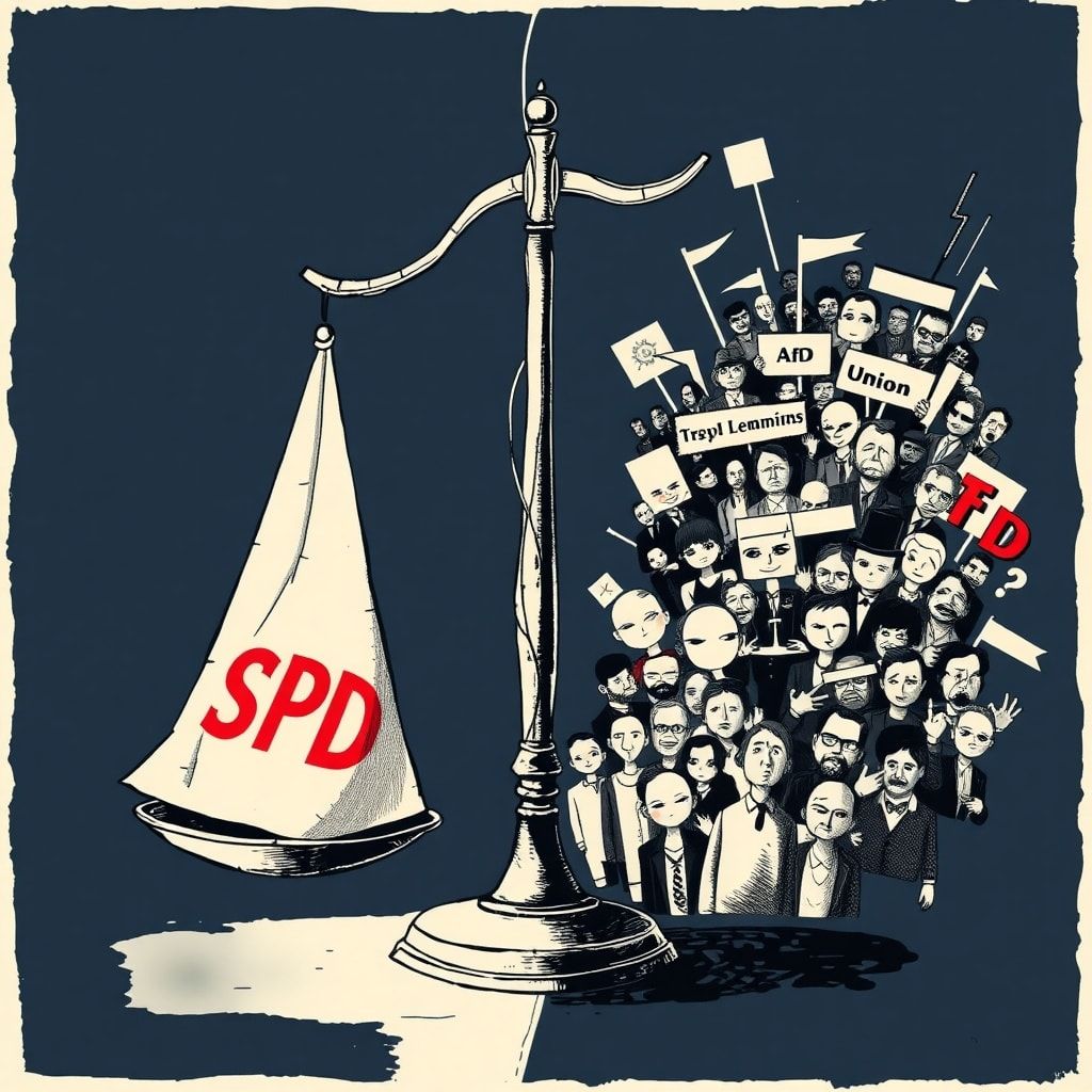 Demokratie in der Senkung: SPD stürzt auf historisches Tal, während sich das politische Zentrum auflöst