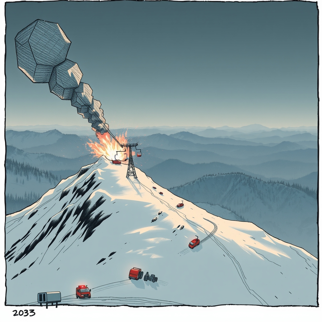 Klimakatastrophe zwingt zum radikalen Schritt: Letztes deutsches Skigebiet sprengt sich selbst