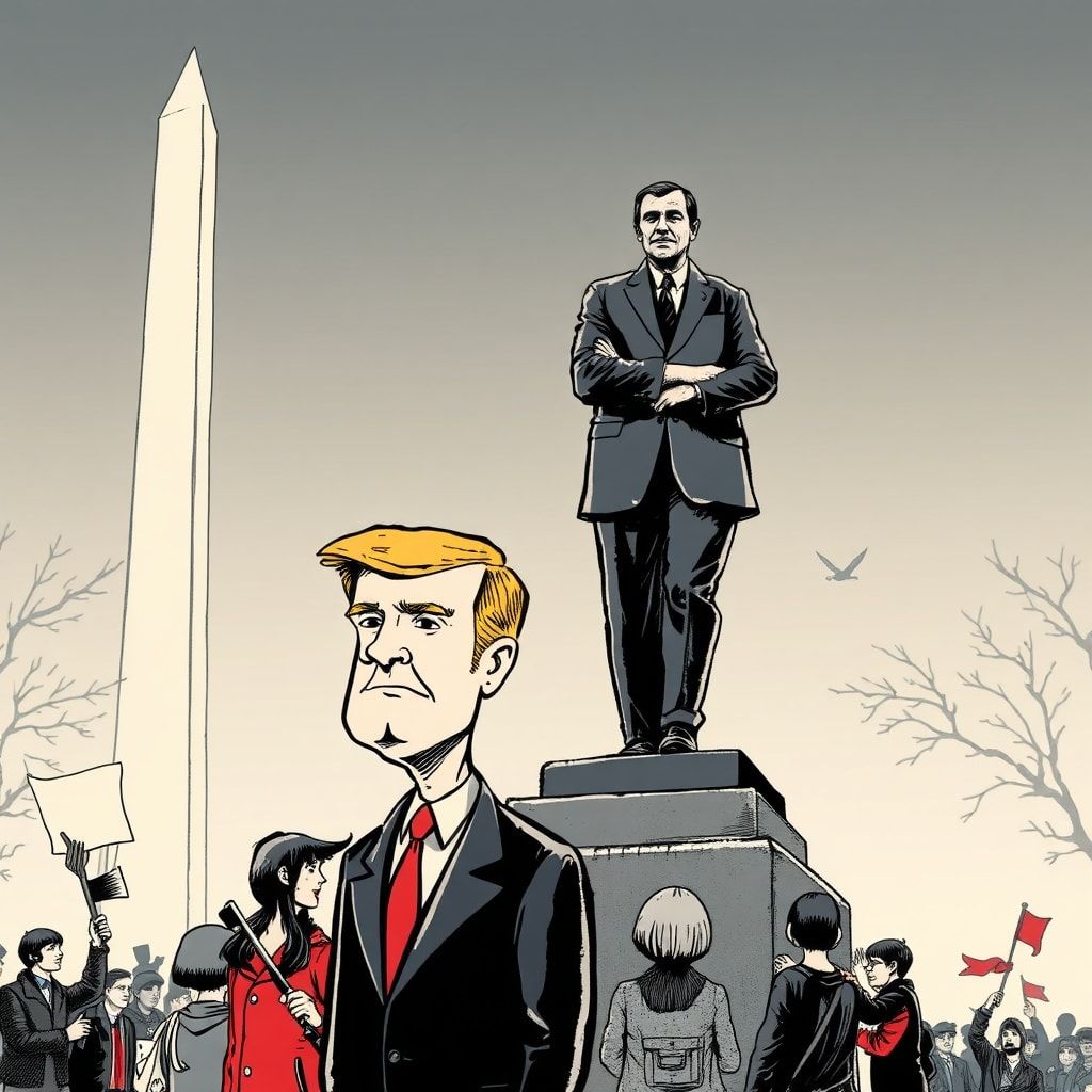 Skulptur auf National Mall: Trump und Epstein als "Titanic"-Ikone