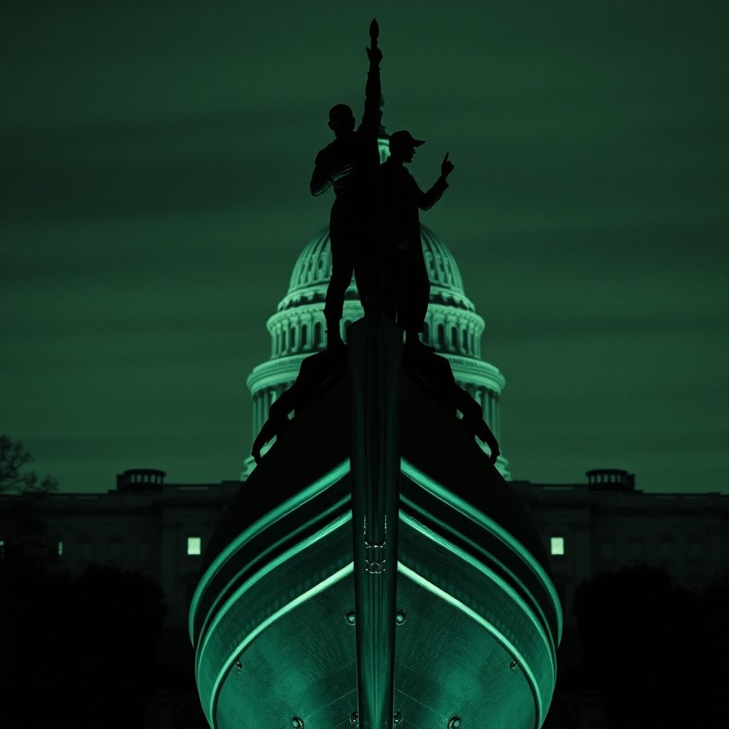 Statue auf National Mall sorgt für Aufsehen: Trump-Epstein-Installation in Titanic-Pose