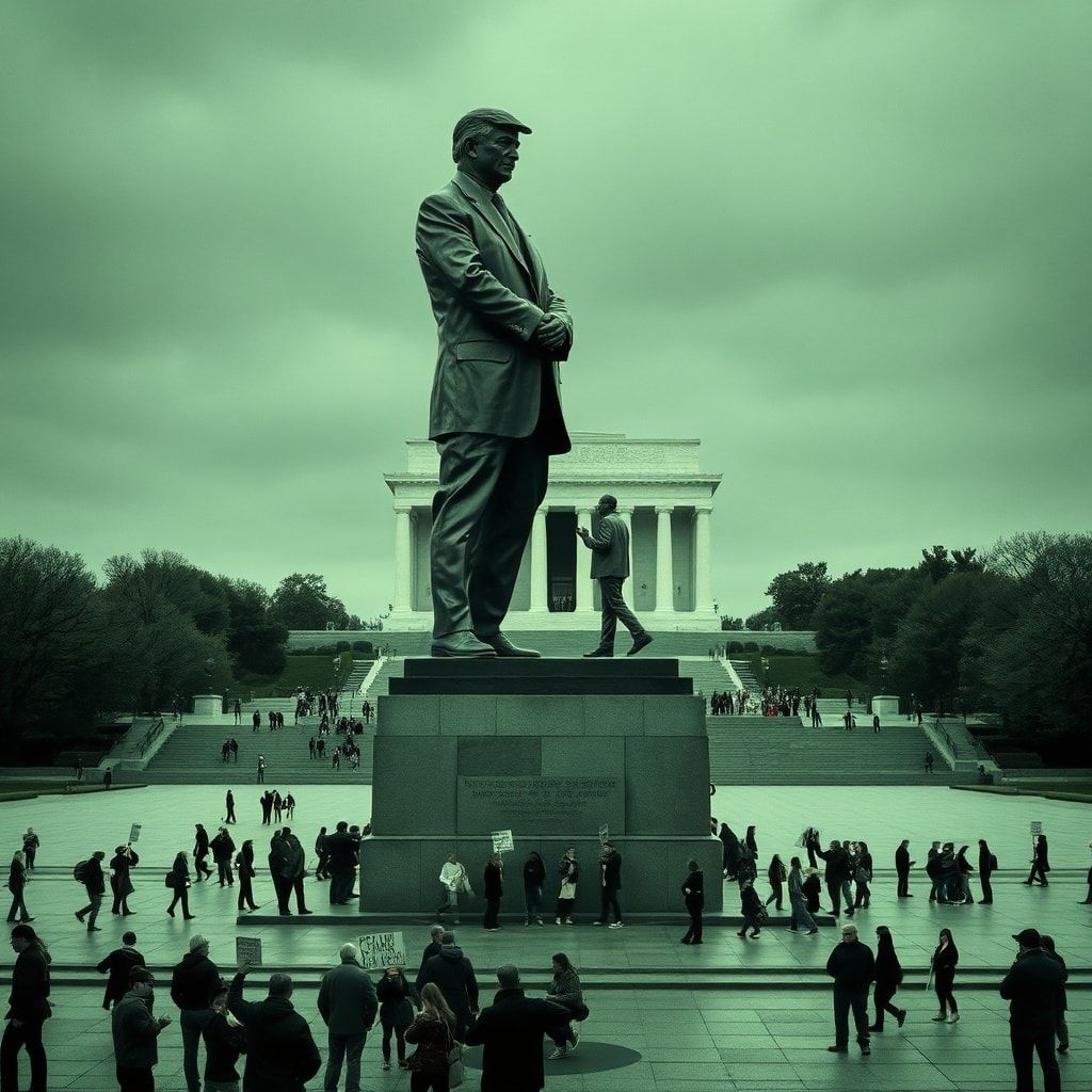 "Titanic-Statue von Trump und Epstein auf National Mall enthüllt – Kontroverse um Denkmal entbrennt"