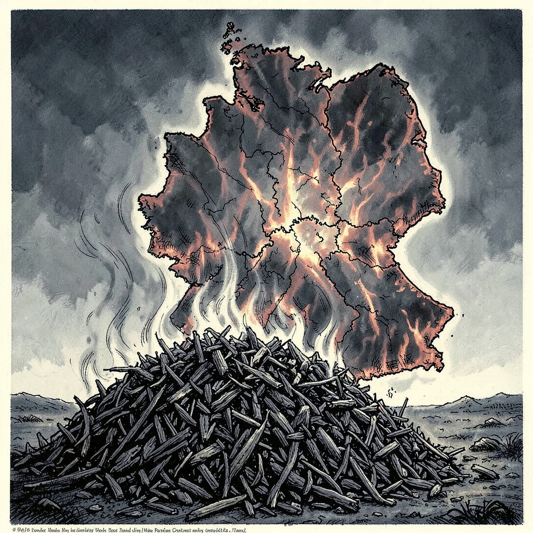 Biomüll-Brand in Edersleben: Symbol für einen sich selbst entzündenden Staat?